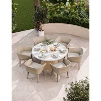 Royalcraft Jupiter 6 Seater Dining Set Natural Mix