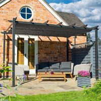 Venton Aluminium Garden Canopy In Gunmetal Grey