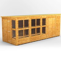 16 x 6 Power Pent Potting Shed With 6ft Side Store